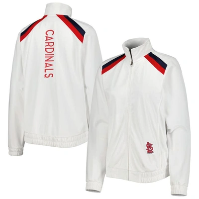 G-iii 4her By Carl Banks White St. Louis Cardinals Red Flag Full-zip Track Jacket