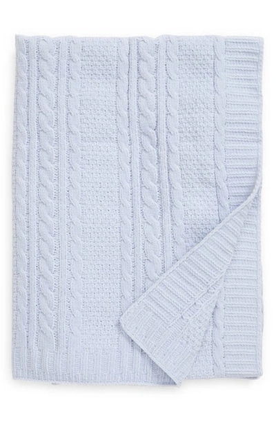 Nordstrom Kids' Baby Cable Knit Blanket In Blue Feather