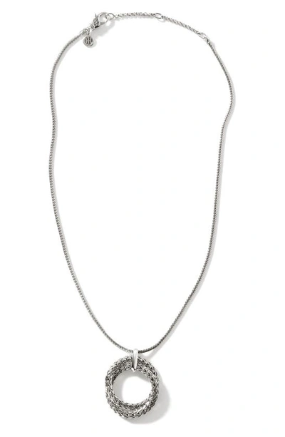 John Hardy Classic Chain Circle Pendant Necklace In Silver-tone