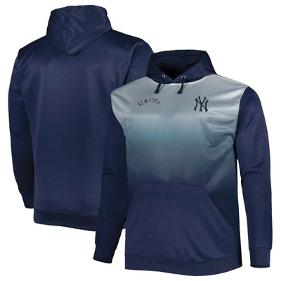 Profile Navy New York Yankees Fade Sublimated Fleece Pullover Hoodie
