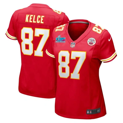 Nike Travis Kelce Red Kansas City Chiefs Super Bowl Lvii Patch Game Jersey