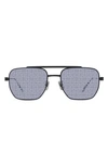 Givenchy Gv Speed 51mm Mirrored Geometric Sunglasses In Matte Black/silver Mirrored