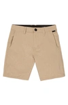 Volcom Kids' Cross Shred Static Hybrid Shorts In Dark Khaki