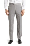 Nordstrom Trim Fit Flat Front Stretch Délavé Dress Pants In Grey Silk