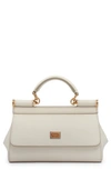 Dolce & Gabbana Sicily Small Leather Top-handle Bag In White