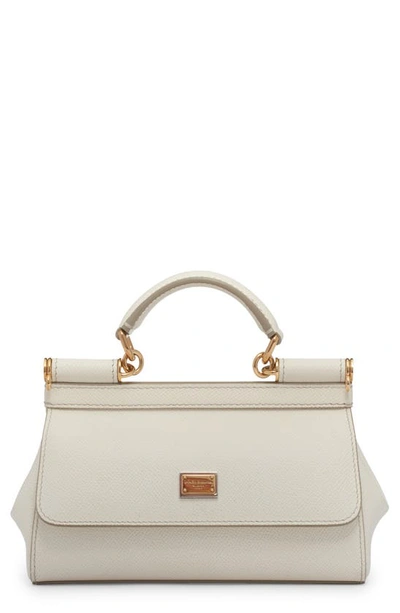Dolce & Gabbana Sicily Small Leather Top-handle Bag In White