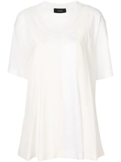 Joseph Overlay-detail Cotton T-shirt In White