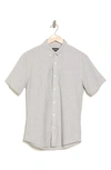 14th & Union Short Sleeve Shirt In Grey Charcoal- White Eoe