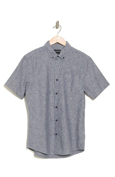 14th & Union Short Sleeve Shirt In Navy Blazer- White