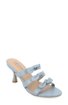 Journee Collection Kristina Bow Strap Slide Sandal In Blue