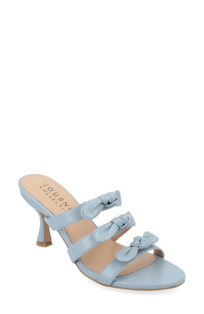 Journee Collection Kristina Bow Strap Slide Sandal In Blue