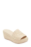 Chocolat Blu Yunis Sandal In Ivory Raffia