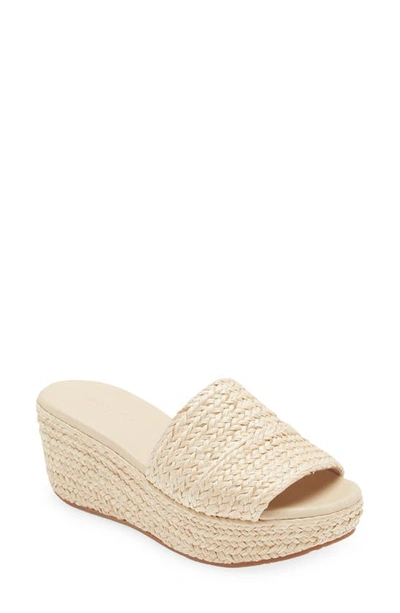 Chocolat Blu Yunis Sandal In Ivory Raffia