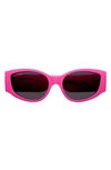 Balenciaga Logo Acetate Cat-eye Sunglasses In Fuschia