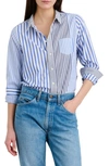 Alex Mill Wyatt Shirt In Mixed Stripe In Blue