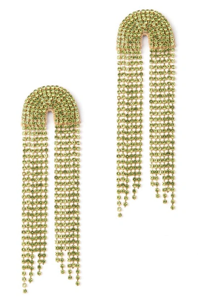 Deepa Gurnani Warren Earrings In Lime