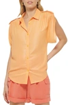 Dkny Roll-tab Blouse In Canteloupe