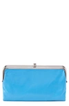 Hobo Lauren Leather Double Frame Clutch In Tranquil Blue