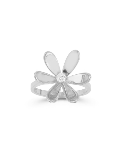 Sphera Milano Silver Cz Statement Flower Ring