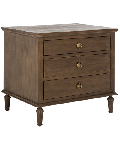 Safavieh Couture Lisabet 3 Drawer Wood Nightstand In Brown
