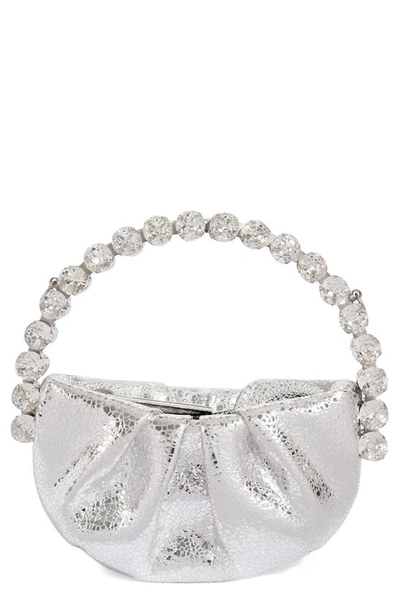 L'alingi Micro Eternity Crystal Top Handle Bag In Silver