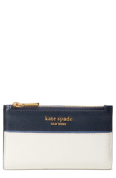 Kate Spade Morgan Colorblock Saffiano Leather Bifold Wallet In Cream Multi