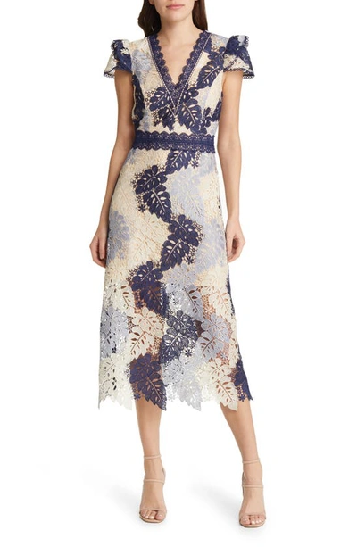 Adelyn Rae Adeline Palm Lace Midi Dress