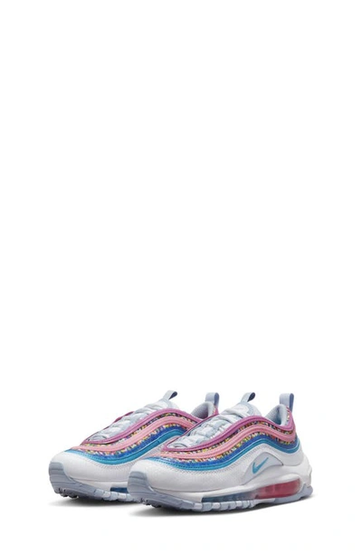 Nike Kids' Air Max 97 Special Edition Sneaker In White/ Blue/ Active Fuchsia