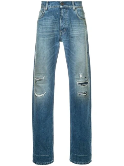 Kent & Curwen Distressed Jeans In Blue