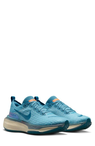 Nike Zoomx Invincible 3 Flyknit Running Sneakers In Noise Aqua/ Green Abyss/ Blue