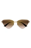Cartier Women's Panthère Classic 24k Gold-plated Cat-eye Sunglasses In Gold Brown