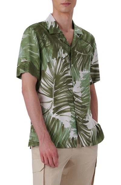 Bugatchi Men's Jackson Abstract-printed Woven Camp Shirt In Cactus