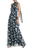 Sachin & Babi Women's Kayla Floral High-neck Gown In Navy Venetia Petal