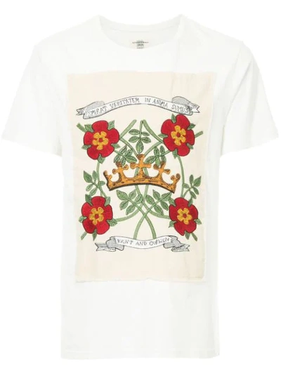 Kent & Curwen Rose And Crown Patch T-shirt In White