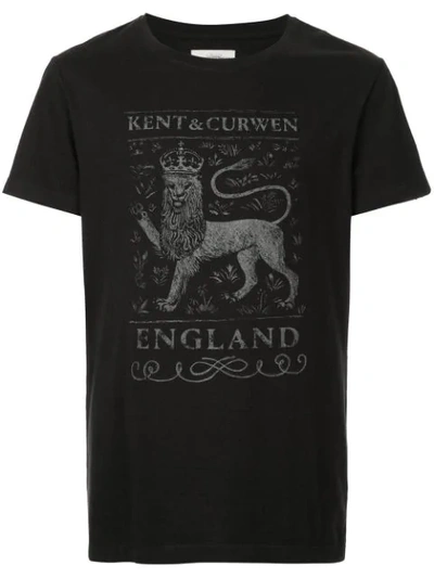 Kent & Curwen English Lion Motif T-shirt In Black