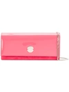 Jimmy Choo Fie Suede & Patent Leather Clutch - Pink In Flamingo