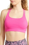 Zella Seamless Strappy Sports Bra In Pink Rouge