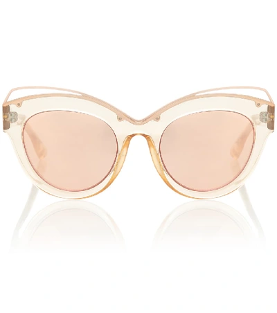 Le Specs Halogazer Translucent Mirrored Cat-eye Sunglasses In Pink