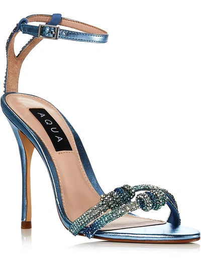 Aqua Womens Iridescent Embellished Ankle Strap In Multi