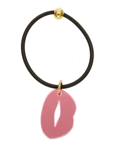 Colette Malouf Reflective Moji Ponytail Holder In Red