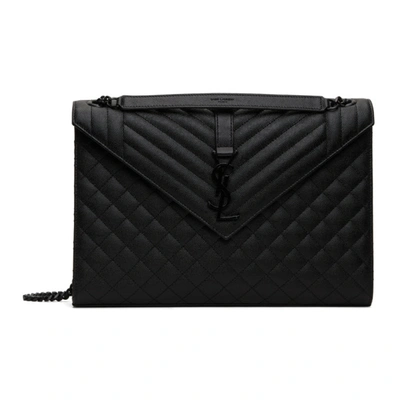 Saint Laurent Large Tri-quilt Leather Envelope Shoulder Bag In Black