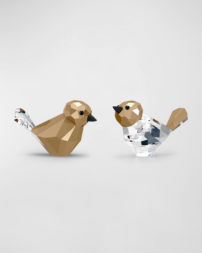 Swarovski Holiday Magic Bird Couple In Gold Tone