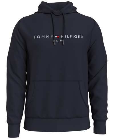 Tommy Hilfiger Men's Embroidered Logo Hoodie In Sky Captain