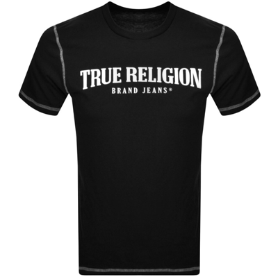 True Religion Men's Short Sleeves Flatlock Arch T-shirt In Black
