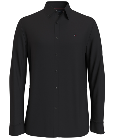 Tommy Hilfiger Men's Poplin Long Sleeve Button-down Shirt In Navy