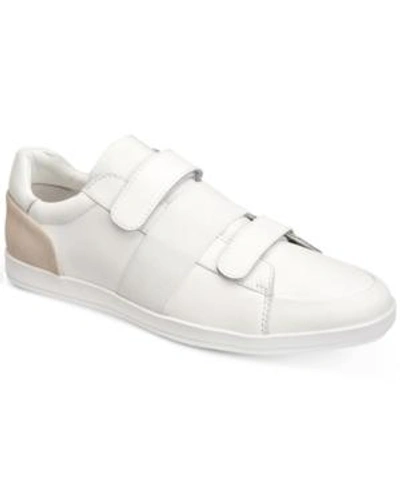 Calvin Klein Men's Mace Brushed Leather Sneakers Men's Shoes In White