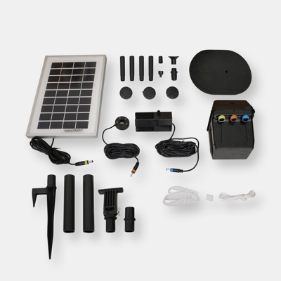 Sunnydaze Decor 66 Gph Solar Pump And Panel Kit With Battery And Light In Black