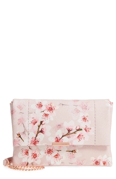 Ted Baker Jayy Soft Blossom Leather Crossbody Bag Pink In Light
