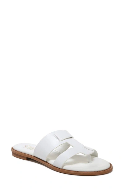 Franco Sarto Gretta Womens Leather Thong Slide Sandals In White Leather