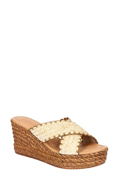 Bella Vita Geo-italy Womens Woven Wedge Sandals In Light Natural